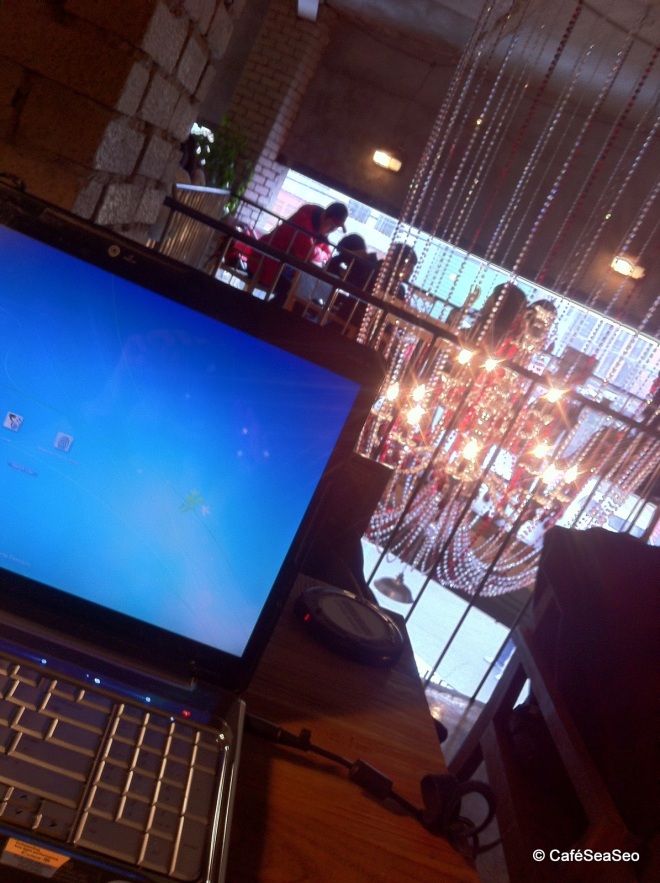 My laptop inside Coffee Market